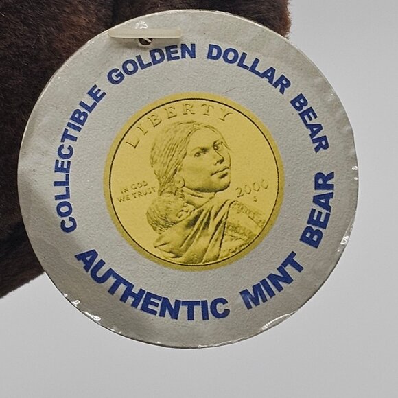 VTG 2000s TY Babies Authentic Mint Bear Collectible Golden Sacagawea Dollar Bear - Picture 16 of 16